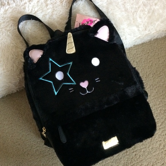 Betsey Johnson Handbags - 🎉HP🎉 Betsey Johnson furry unicorn kitty backpack
